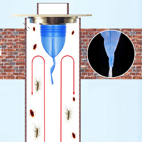 Égouttoir d'égout bleu, couvercle de reflux anti-odeur, Valve unidirectionnelle pour tuyaux, bouchon d'étanchéité, accessoire de toilette ► Photo 1/6