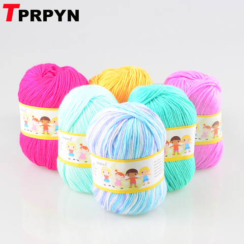 TPRPYN-fil en laine de coton, soie, 120M, pour tricoter, laine à tricoter, fil crochet, ligne pour tricoter, peignée à la main, 50g = 1 pièce ► Photo 1/6