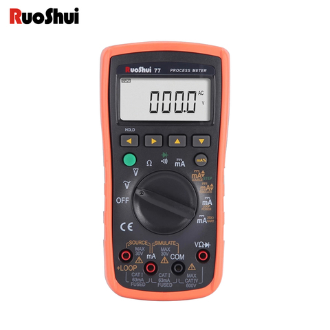 RuoShui 77 compteur de processus source de Signal multimètre numérique 4-20MA sortie processus calibrateur boucle d'alimentation 24V simuler l'émetteur ► Photo 1/6