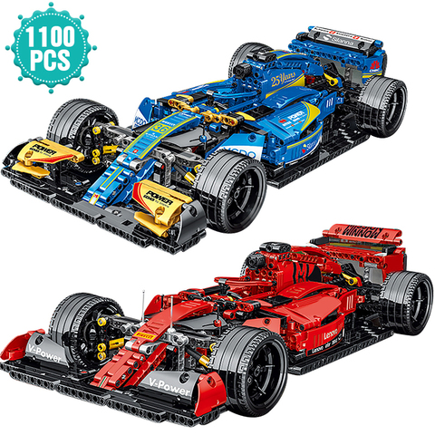 Expert célèbre Sport voiture blocs de construction Super vitesse F1 véhicule de course modèle briques jouets cadeau d'anniversaire pour petit ami ► Photo 1/6