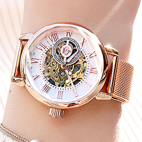 ORKINA-Montre mécanique pour femmes, de luxe, accessoires de marque, accessoires pour poignet automatique, en or Rose, squelette, tendance, 2022 ► Photo 1/6