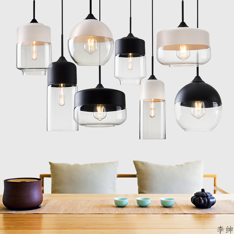 Lampe suspendue en verre au design nordique moderne pendentif LED, Luminaire décoratif d'intérieur, idéal pour un Loft, un salon, un Restaurant ou une chambre à coucher ► Photo 1/6