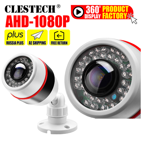 Caméra CCTV Panorama ultra grand Angle AHD 720P/1080P 1MP 2.0MP lentille Fisheye 1.7MM effet boule 3D Vision nocturne étanche pour l'extérieur ► Photo 1/6