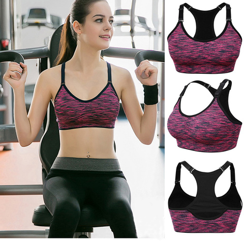 Soutien-gorge de sport sans fil antichoc pour femmes, soutien-gorge de Yoga rembourré à séchage rapide, soutien-gorge Push Up pour Fitness et Gym ► Photo 1/6