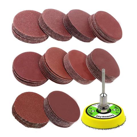 101 pièces ensemble 2 pouces disques de ponçage Kit de tampons pour meuleuse outils rotatifs avec plaque d'appui comprend 60-2000 papiers de verre ► Photo 1/6
