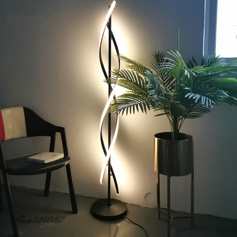 Lampe sur pied nordique à LED, lampadaire design, salon, chambre à