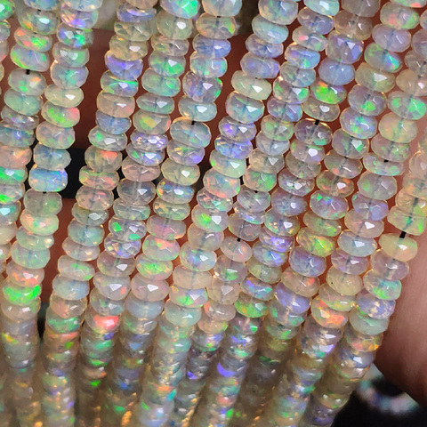 Icnway 38cm opale naturelle facettes boulier 3.4-5.5mm perles bijoux à bricoler soi-même accessoires collier Bracelet boucles d'oreilles perles en vrac ► Photo 1/3