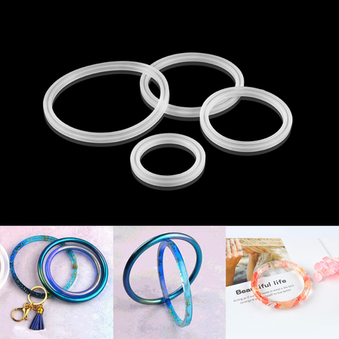 Moule de Bracelet en résine de Silicone UV, 4 tailles, moules en résine époxy pour bricolage, fabrication de bijoux, outils et fournitures ► Photo 1/6