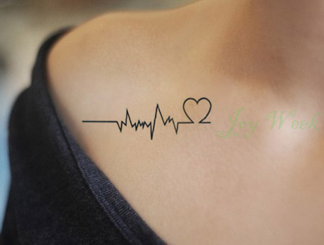 Tatouage autocollant temporaire étanche, de petite taille, effet vague d'amour, flash, faux tatouages pour filles et femmes ► Photo 1/6