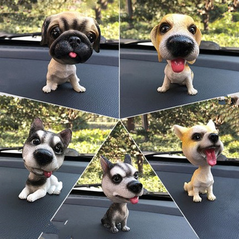 Hochement de tête de chien voiture secousse tête chien poupées tableau de bord voiture décoration accessoires Auto secouant tête jouet pour Automoibles voiture-style ► Photo 1/6