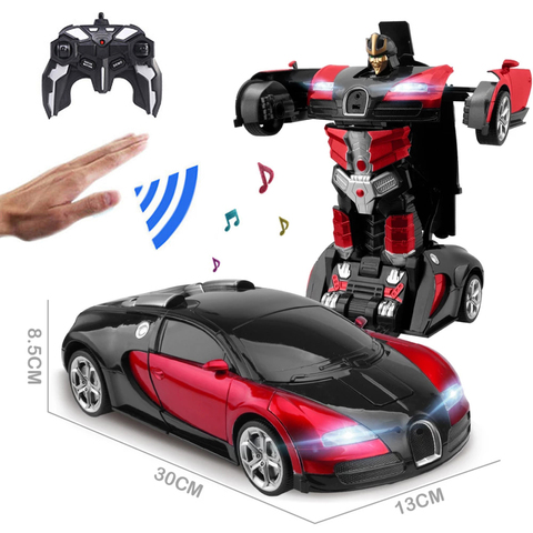 29CM 1:14 RC voiture 2.4Ghz Induction Transformation voiture Robot électrique déformation musique geste télécommande jouet voiture pour garçon B01 ► Photo 1/6