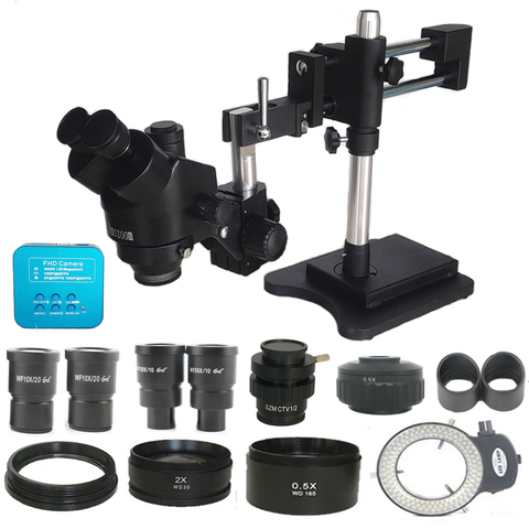 3.5X-90X Double Boom Zoom Simul Focal trinoculaire stéréo Microscope 38MP HDMI-Comp USB Microscopio caméra téléphone PCB outils de réparation ► Photo 1/6