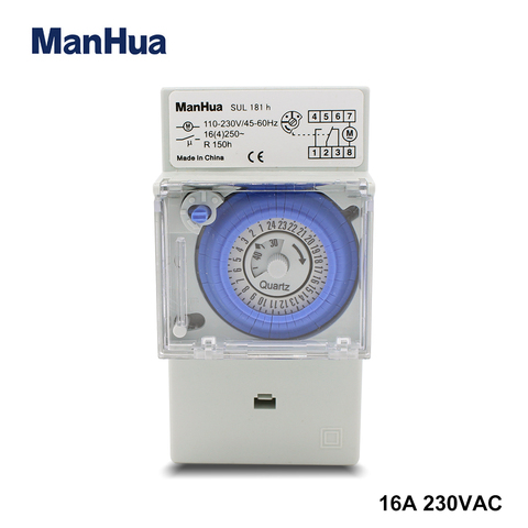 ManHua-minuterie mécanique 110-230V, 16A SUL181h, minuterie électronique programmable, 24 h ► Photo 1/6