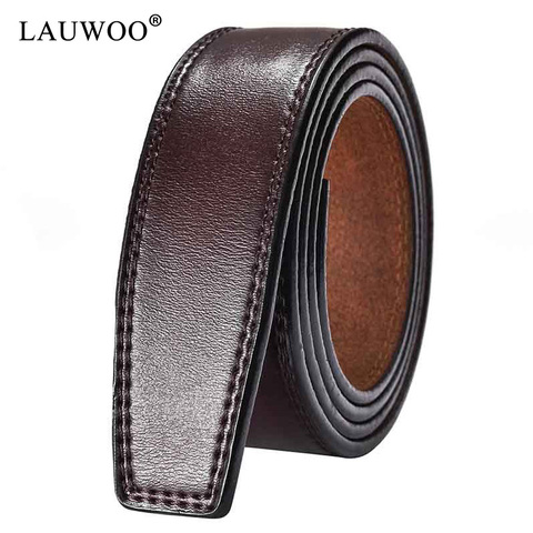 Ceinture en cuir véritable de vache pour hommes, de haute qualité, à boucle automatique, sans boucle, à la mode, 3,5 cm ► Photo 1/6