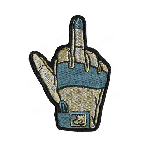 Patchs de gants brodés à la main, patchs militaires tactiques, emblème de Combat des doigts, applications Badges brodés, livraison directe ► Photo 1/2