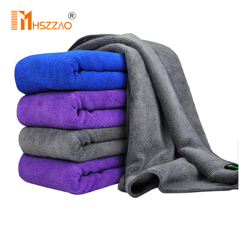 Serviette en microfibre pour lavage de voiture, 30x70 CM, tissu de séchage, ourlet, bleu, violet, gris ► Photo 1/6