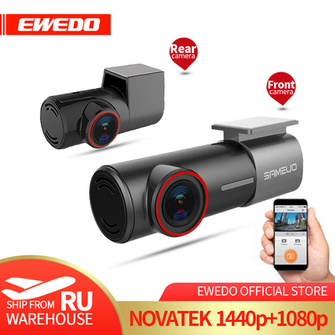 U700 Sameuo Dash cam avant et arrière WIFI 2K 1080P voiture DVR caméra tableau de bord auto enregistreur vidéo vision nocturne app 24H moniteur de stationnement ► Photo 1/6