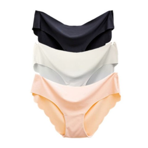 Pack de 3! Culotte en soie glacée solide sans couture pour femmes, sous-vêtements G String, Lingerie Sexy, slips Hipster intimes ► Photo 1/6