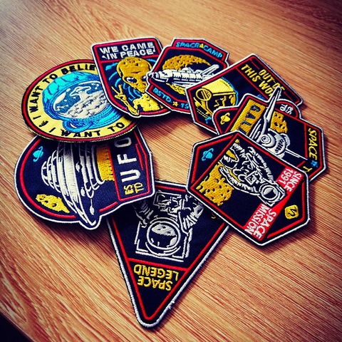 Joli Patch étoile USS entreprise Punk patchs fer sur vêtements broderie UFO Patch vaisseau spatial Trek pour veste Hippie Badge C ► Photo 1/6