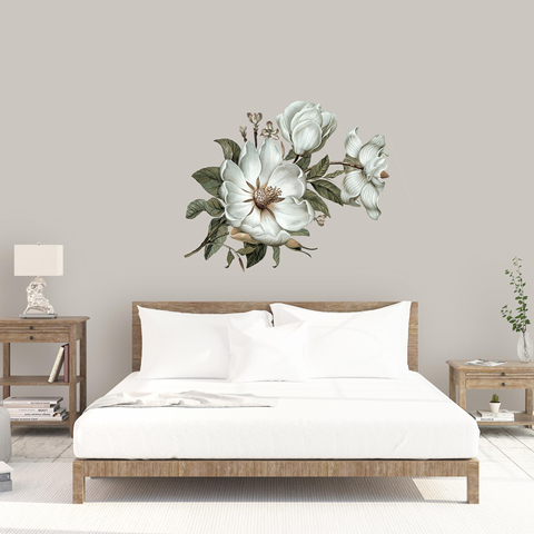 Trois Ratels QC115 fleurs autocollant mural classique Magnolia pour la décoration de la maison autocollant mural art pour chambre ► Photo 1/6