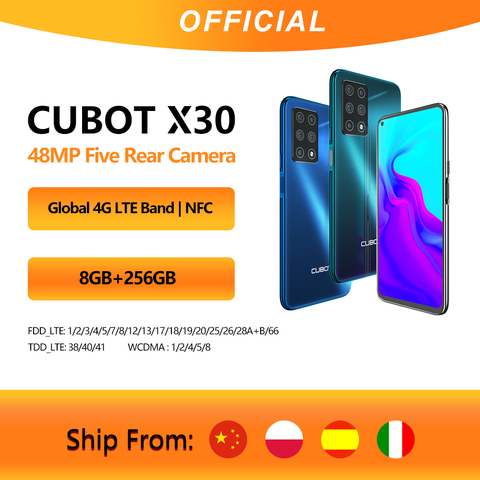 Cubot X30 téléphone portable Version globale 48MP cinq caméra 32MP Selfie 8GB + 256GB NFC 6.4 