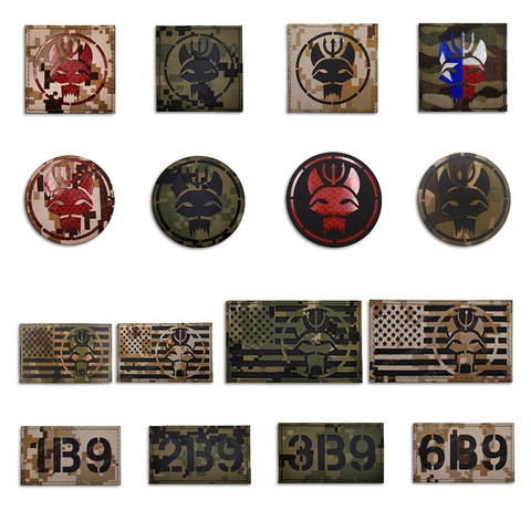 Patchs velcros réfléchissants infrarouges, 1 pièce, drapeaux américains et américains, Badges militaires tactiques ► Photo 1/6