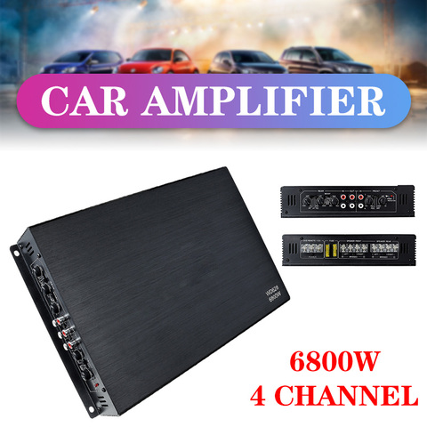 C 12V 6800W Max 4 canaux amplificateurs de son de voiture classe A/B caisson de basses maison Audio stéréo haut-parleur amplificateur Audio automobile ► Photo 1/1