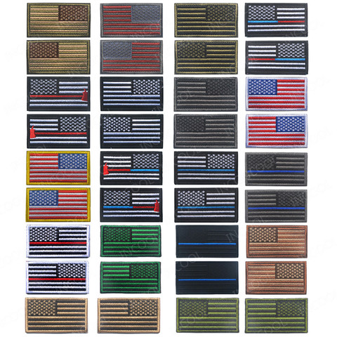 2 pièces drapeau américain brodé patchs Bundle USA drapeaux Patch tactique armée militaire amérique drapeaux broderie Badges ► Photo 1/6