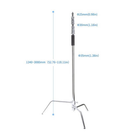 Support de lumière robuste avec Base détachable 5-10 pieds/1.6-3.2 mètres, support C réglable avec 2 Risers pour la photographie ► Photo 1/6