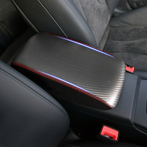 Garniture autocollante pour accoudoir central en cuir microfibre, Style carbone, intérieur de voiture, pour Honda Civic 9th Gen 2012 2013 2014 2015 ► Photo 1/6