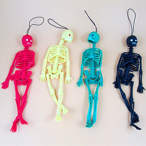 Délicat effrayant squelette humain corps humain os modèle Mini Figure tours drôles porte-clés décor enfants blague Halloween jouets ► Photo 1/6