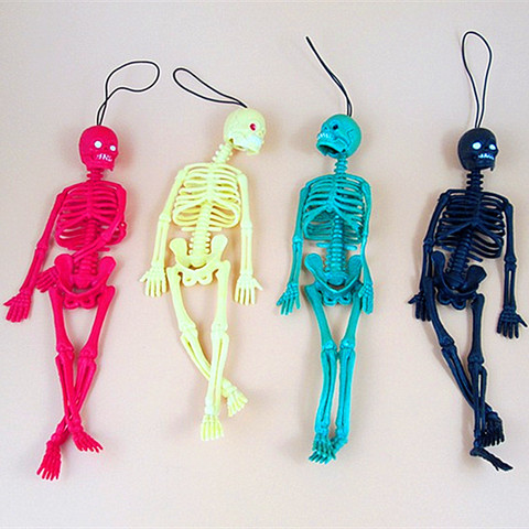 Délicat effrayant squelette humain corps humain os modèle Mini Figure tours drôles porte-clés décor enfants blague Halloween jouets ► Photo 1/6