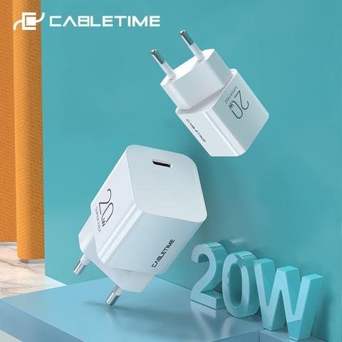 CABLETIME – chargeur PD 20W USB C Mini, charge rapide pour iPhone 12 iPad pro Xiaomi Nintendo Switch 3.0 C381 ► Photo 1/6