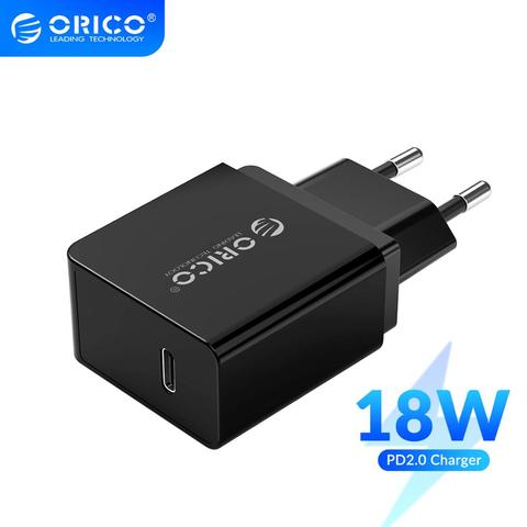 ORICO PD chargeur rapide 18W USB Type C chargeur Mini chargeur mural Portable pour iPhone 11Pro Max xiaomi Huawei ► Photo 1/6