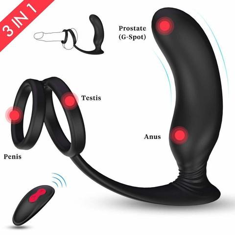 Jouets sexuels pour hommes, femmes et Couples, anneaux et boules anaux, 10 Modes de Vibration, télécommande, prise anale, stimulateur de Prostate ► Photo 1/6