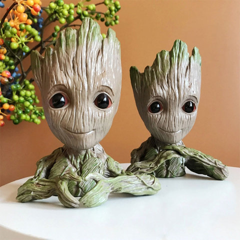 Mode Groot Figurines modèle Miniature décoration de la maison Groot fleur Pot stylo étui articles divers titulaires bureau décoration ornement ► Photo 1/6