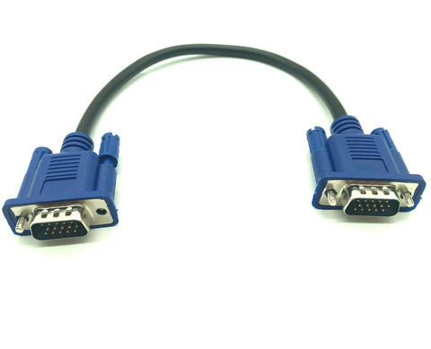 Câble VGA 30cm 50cm mâle à blindage maléréen haute qualité HDTV VGA ordinateur signal d'affichage tv câble court 0.3 m/0.5 m ► Photo 1/3