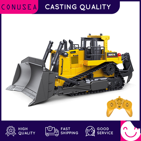 HUINA 1:16 RC camion lourd Bulldozer chenille alliage tracteur modèle ingénierie voiture pelle radiocommandée voiture jouets pour garçons ► Photo 1/6