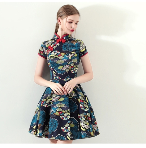 Cheongsam – jupe courte chinoise moderne améliorée, robe rétro en queue de poisson pour filles, qipao chinoise ► Photo 1/6