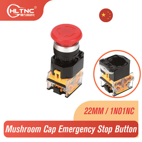 Bouton d'arrêt d'urgence pour cnc, capuchon champignon rouge LA38-11ZS 22mm 1 pièce ► Photo 1/4