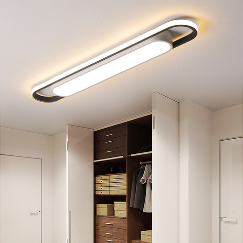 Plafonnier Led blanc/noir, montage en surface, luminaire de plafond, idéal pour une chambre à coucher, un bureau, un balcon ou un couloir, plafond moderne à LEDs ► Photo 1/5