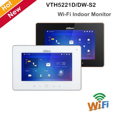 Dahua-visiophone d'intérieur WiFi avec écran tactile TFT 7 pouces, interphone vidéo pour surveillance IPC, Micro carte SD, sonnette, VTH5221D/DW-S2 ► Photo 1/2