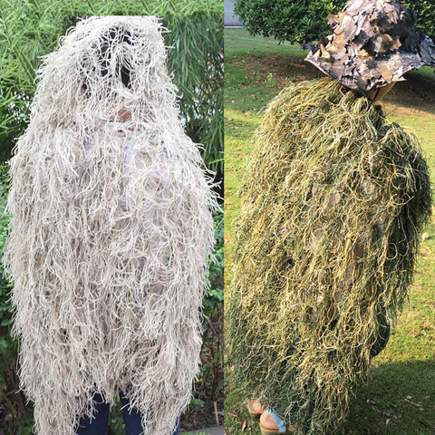 Chasse 3D Sniper Camouflage Ghillie tête couverture désert forêt décoration filet Ghillie costume vêtements pour Camping pêche Bir ► Photo 1/6