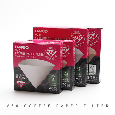 Hario-filtre papier filtre V60 Hario | 1 à 4 tasses pour café spécialisé V60 Dripper, Barista pour cafetière Hario, véritables filtres réutilisables ► Photo 1/5