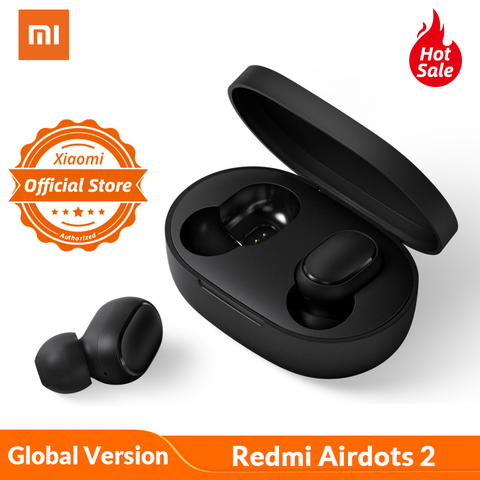 Xiaomi Redmi AirDots 2 Version mondiale dans l'oreille Bluetooth 5.0 sans fil basse stéréo écouteurs avec micro mains libres écouteurs AI contrôle ► Photo 1/6