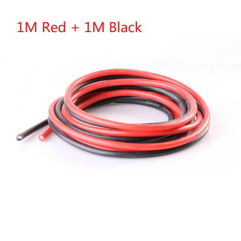 Fil de Silicone AWG 1M rouge et 1M noir 8/10/12/14/16/18/20/22/24/26 câble de modèle de batterie ► Photo 1/1