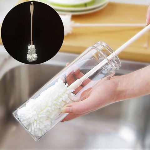 Couleur blanche tasse brosse cuisine nettoyage éponge brosse pour verre à vin bouteille café thé verre nettoyant famille lavage brosses outils ► Photo 1/6