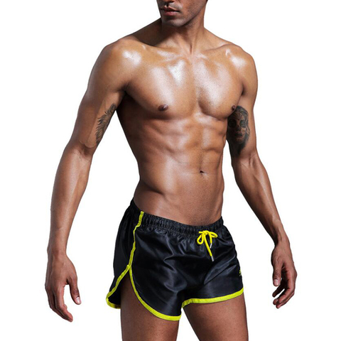 Mode hommes Sport Shorts côté fente court survêtement pantalon mâle lisse salle de Sport Fitness pantalons de survêtement Polyester entraînement Shorts de course ► Photo 1/6