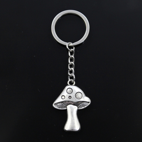 Porte-clés à la mode, pendentifs couleur Bronze champignon argent, 40x29mm, bijoux de voiture pour hommes, bricolage, porte-anneau, pour cadeau ► Photo 1/5