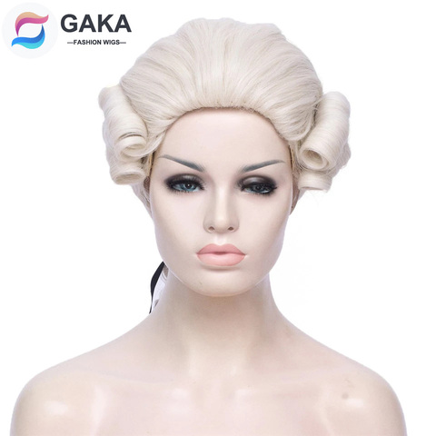 Gaka – perruque de Cosplay synthétique, cheveux bouclés, blonds clairs, pour avocat ► Photo 1/6